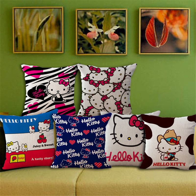 Famous Designer Pillow Case Cat Cartoon Pattern Seat Hug Pillow