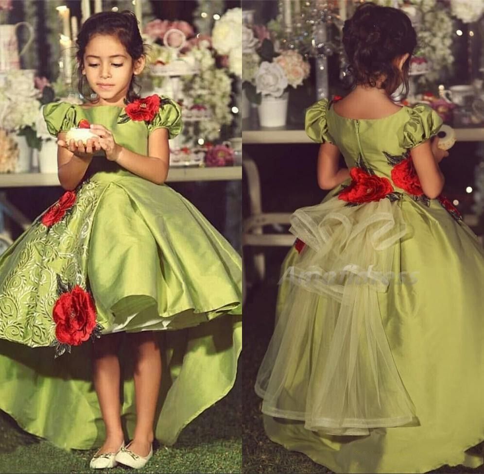 puff sleeve flower girl dress