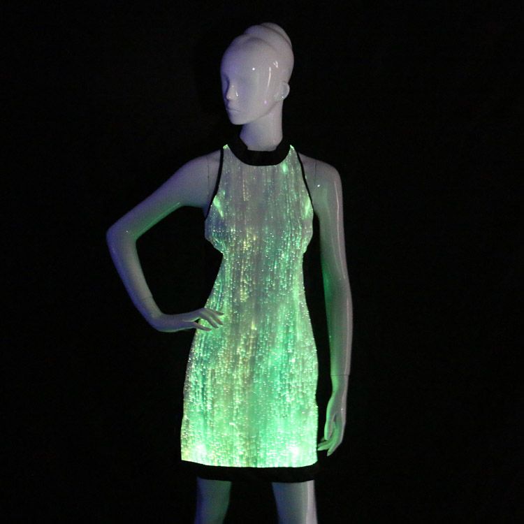 2019 Led Light Up Dresses Glow In The Dark Bridesmaid Dresses Cheongsam Sleeveless Cocktail