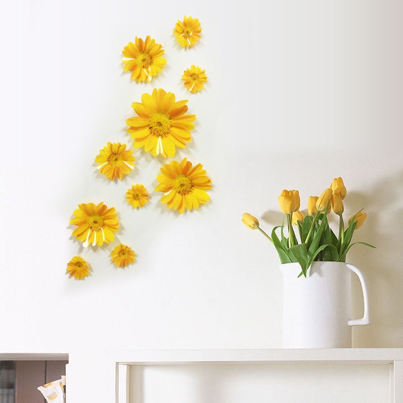 3D Stereo Daisy Flowers Wall  Decor  Living Room Bedroom Art 