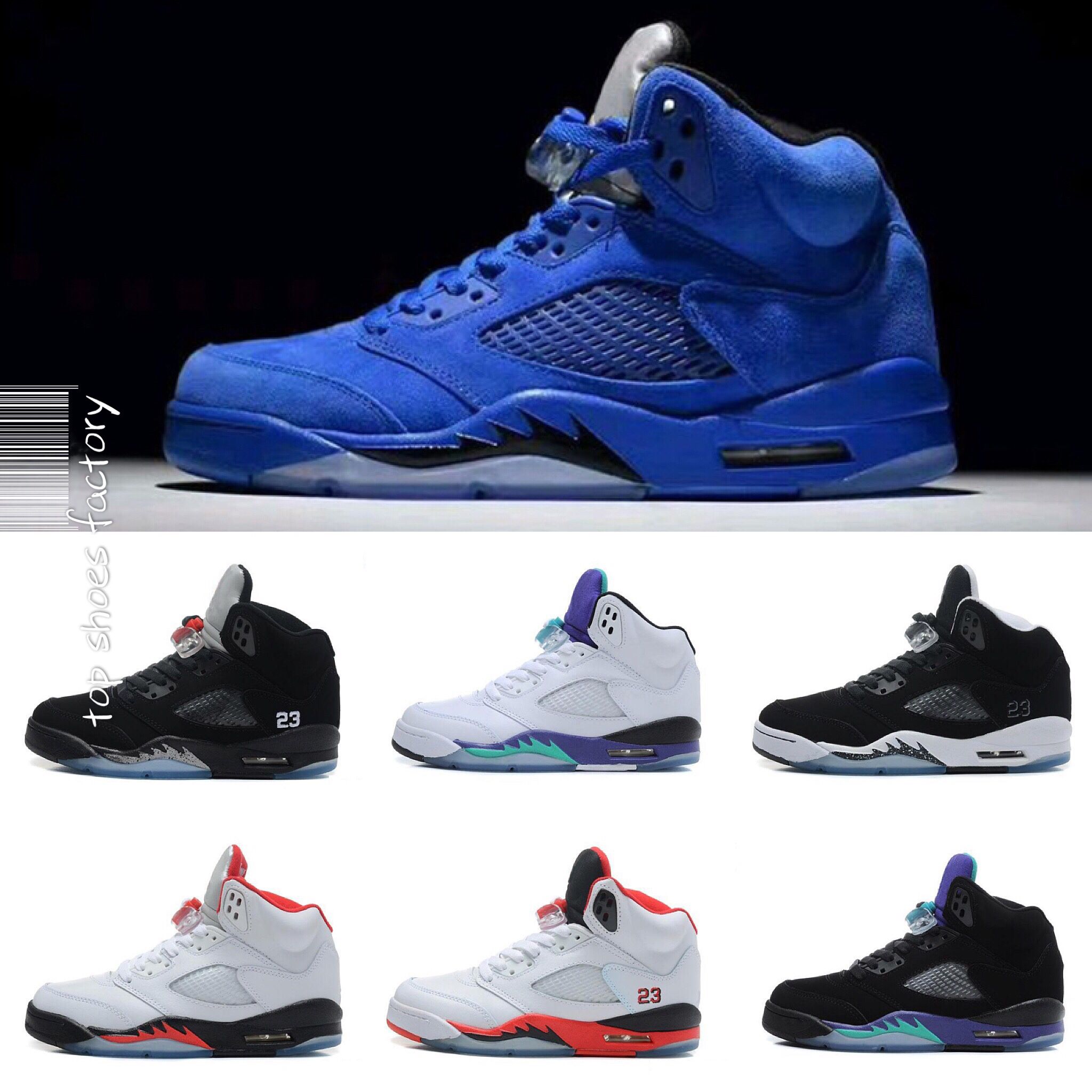 Original 5 5s Mens Basketball Shoes Olympic OG Gold Raging Blue Suede