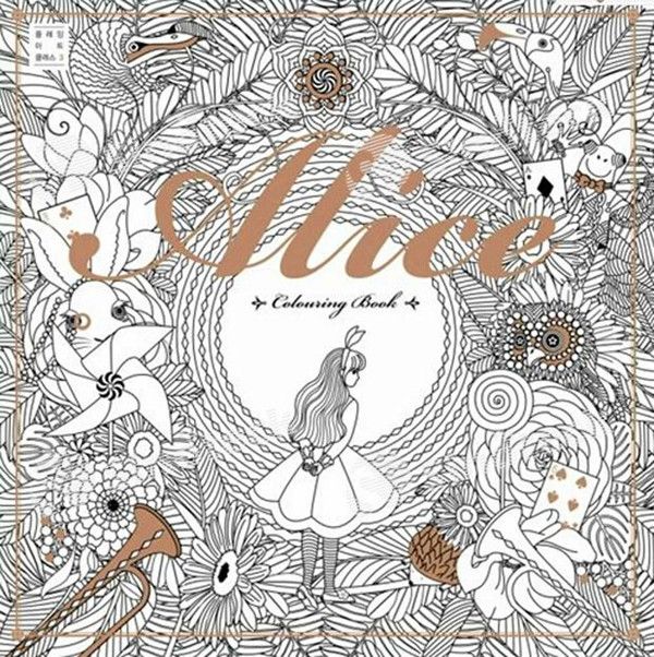 Ing Books Alice In Wonderland Paper Colouring Book 96 Pages For Kids Adult Relieve Stress Graffiti Painting Drawing 2525cm Free Printable Coloring