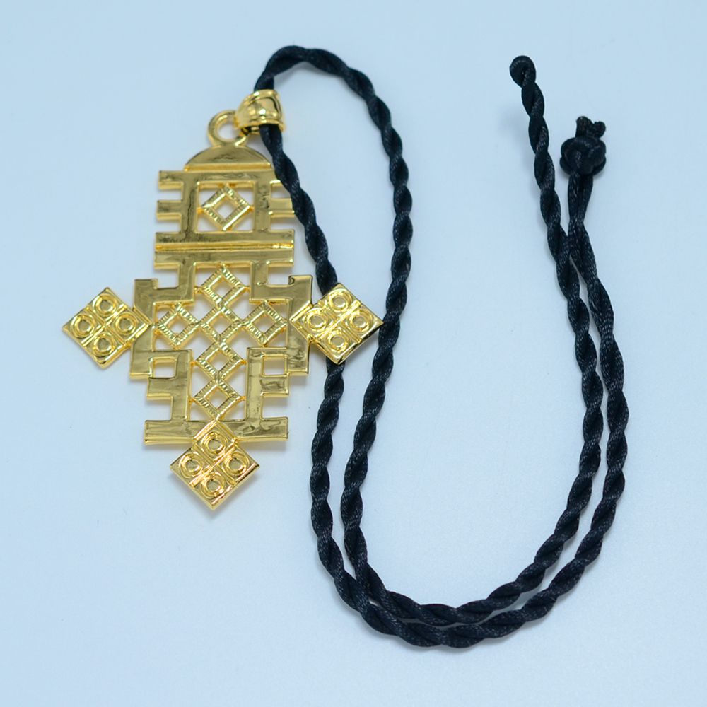 Whole Ethiopian Cross Pendant Rope Chain 22k Gold Plated Whole Ethiopian Cross Pendant Rope Chain 22k Gold Plated Crosses Big Jewelry Africa Eritrea Catholic Women Men Pearl Necklace