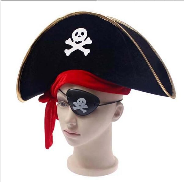 Halloween Pirate Hats Captain Cap Ship Cap Caribbean Party Cosplay Hats ...