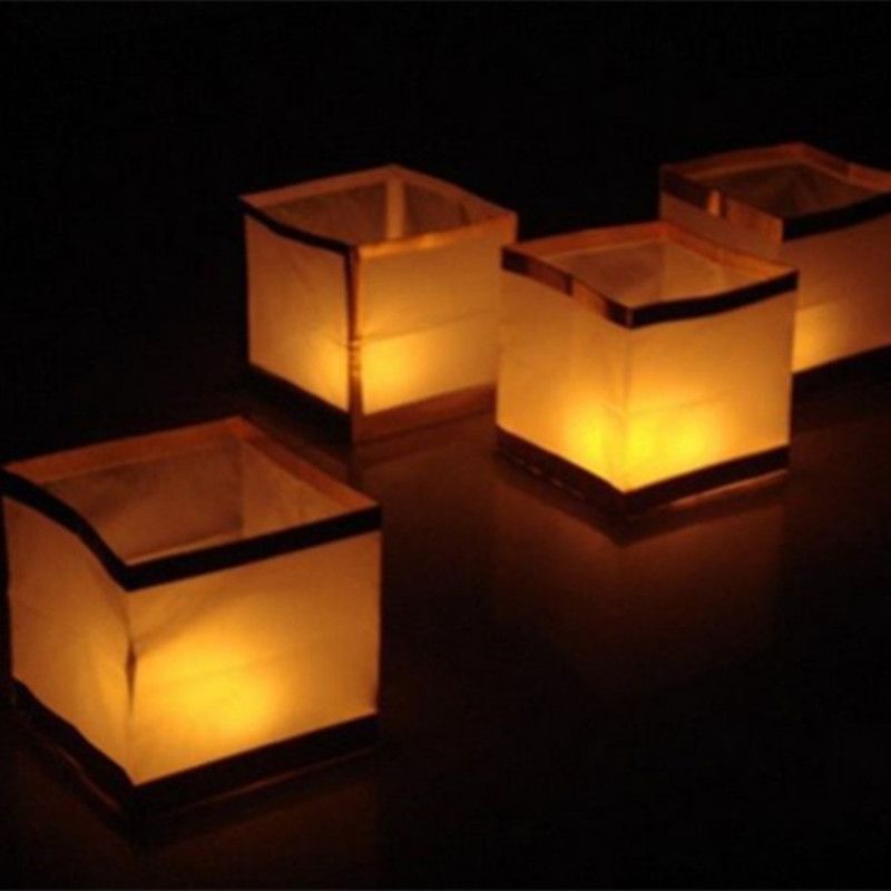 2020 15cm Square Water Lamp Lanterns Chinese Square Wishing Lantern