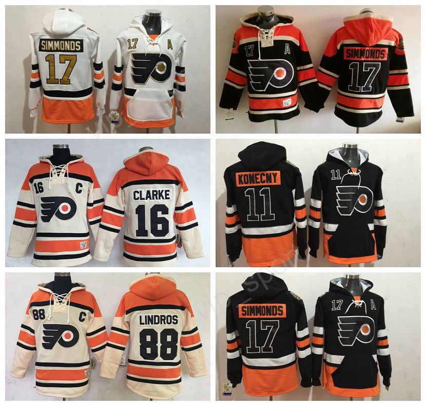 2018 philadelphia flyers hoody men hockey 16 bobby clarke 88 eric philadelphia flyers 84 85