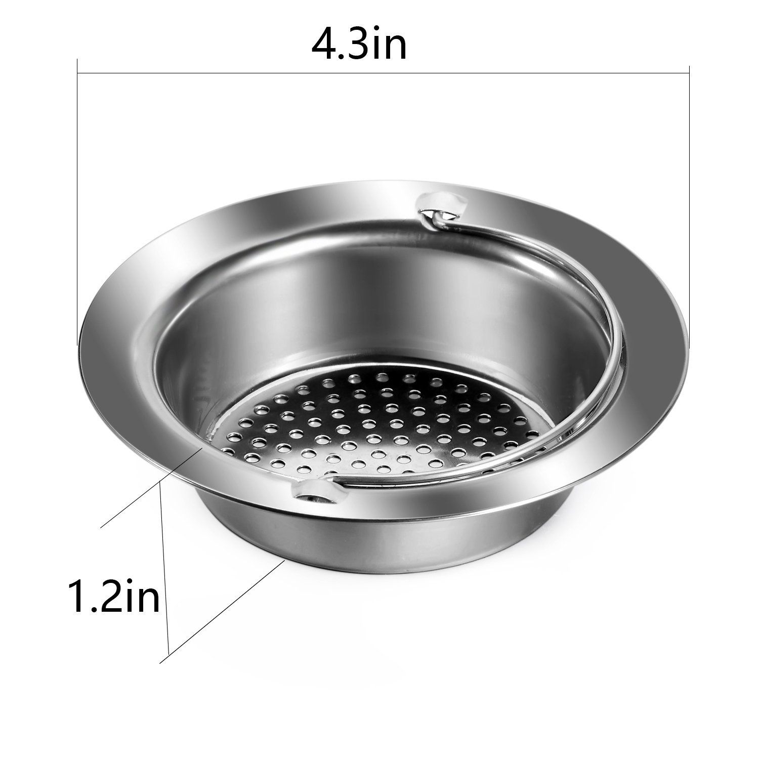 Kitchen Sink Strainer Stainless Steel Sink Drains Strainers 4 5 Diameter Fit For Almost All Us Kitchen Sinks