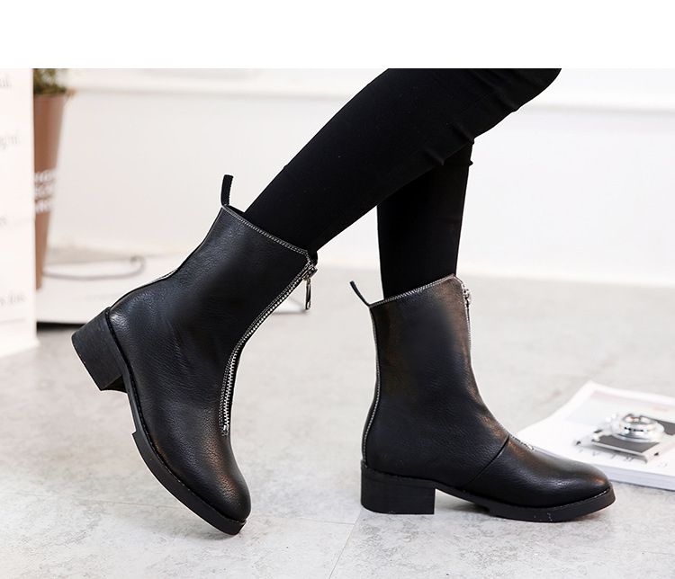 ankle boots zipper front