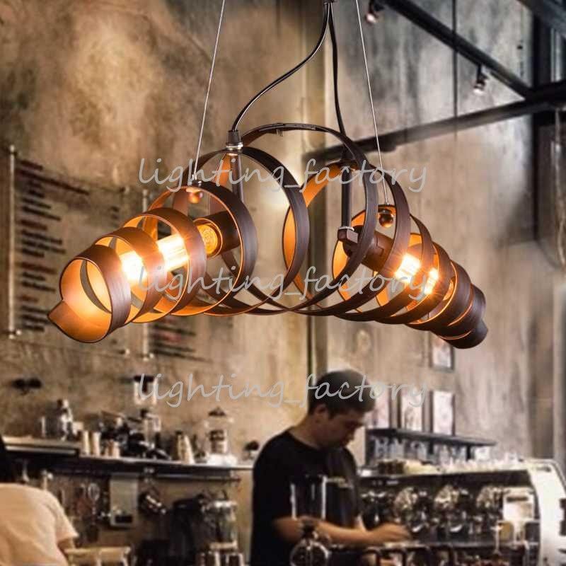Retro Vintage Wine Barrel Ring Pendant Lights Industrial Res Retro Vintage Wine Barrel Ring Pendant Lights Industrial Res Lamps Restaurant Suspension Luminaire Home Lighting E27 Multi Brass