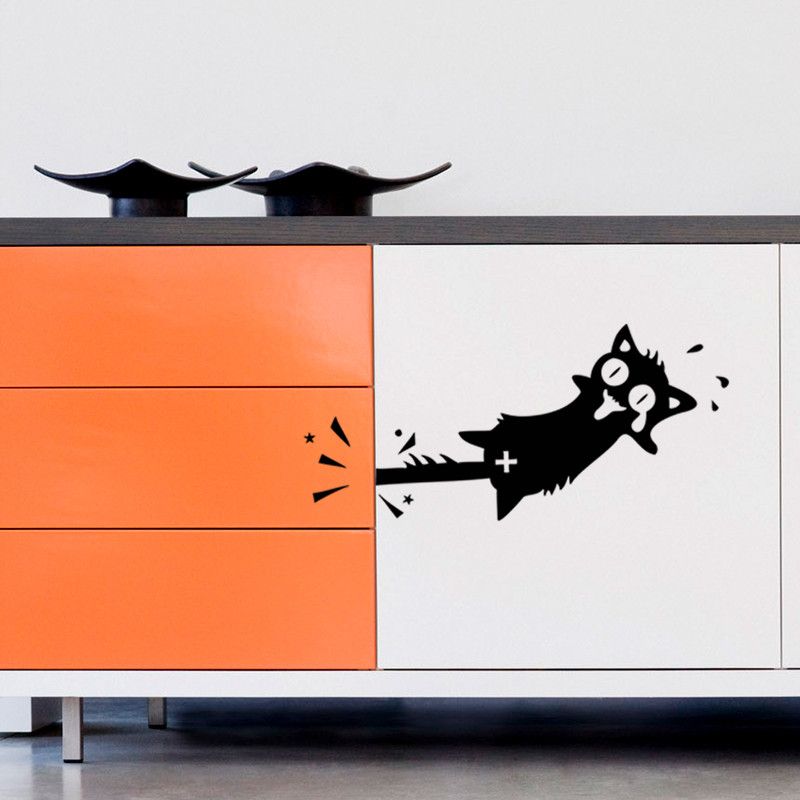 Cartoon Cat Pattern Wall Sticker Kitchen Cabinet Car Door Cartoon Cat Pattern Wall Sticker Kitchen Cabinet Car Door Decals Furniture Glass Stickers Decal Home Decoration Baby Room