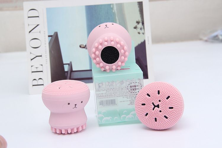 2017 Korean Hot Sale Wash Brushes Cute Octopus Face Cleaner Massage