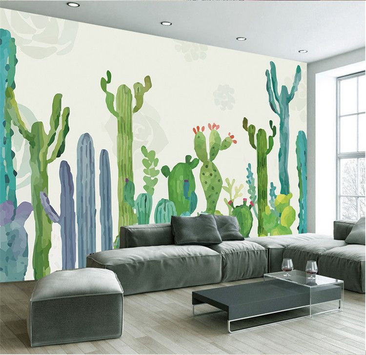 Großhandel Große 3d Kakteen Wandmalereien Fototapete Für Wohnzimmer ... Großhandel Große 3d Kakteen Wandmalereien Fototapete Für Wohnzimmer ...