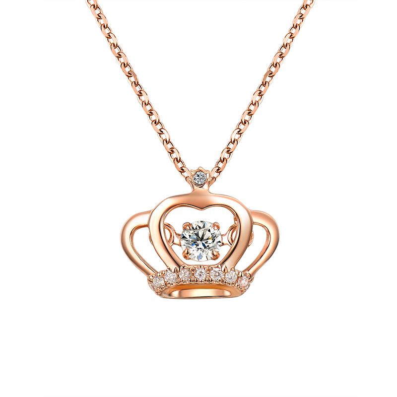 Whole Llove Sterling Silver Princess Crown Pendant Necklace Rose Whole Llove Sterling Silver Princess Crown Pendant Necklace Rose Gold Plated Fashion Jewelry For Women Gift Pendants Necklaces Circle