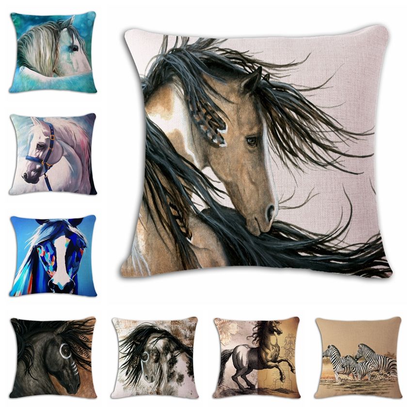 40d Horse Animals Pattern Decorative Throw Pillows Case Cushion Cover Fascinating Horse Pillows Decor 40d Horse Animals Pattern Decorative Throw Pillows Case Cushion Cover Fascinating Horse Pillows Decor