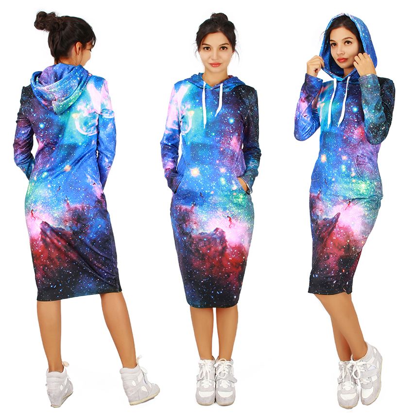 galaxy moletom com capuz dress