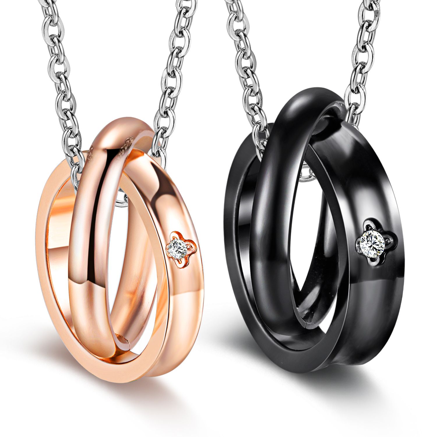 Wholesale His And Her Stainless Steel Matching Necklace