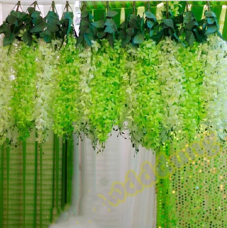 Elegante weiße künstliche Seide-dekorative Blumen-Girlande-Fälschung