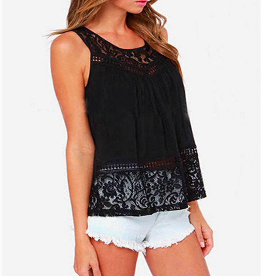 round neck loose fitting print sleeveless t shirts