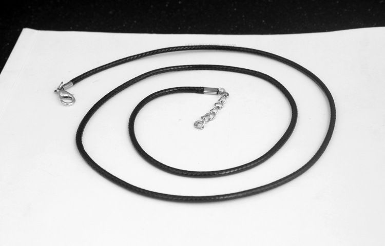 Czarny Wosk Skórzany Naszyjnik Snake 45 CM 60 CM Cord String Rope Drut Łańcuch Extender z Homar Zapięcie DIY Moda Biżuteria Komponent luzem