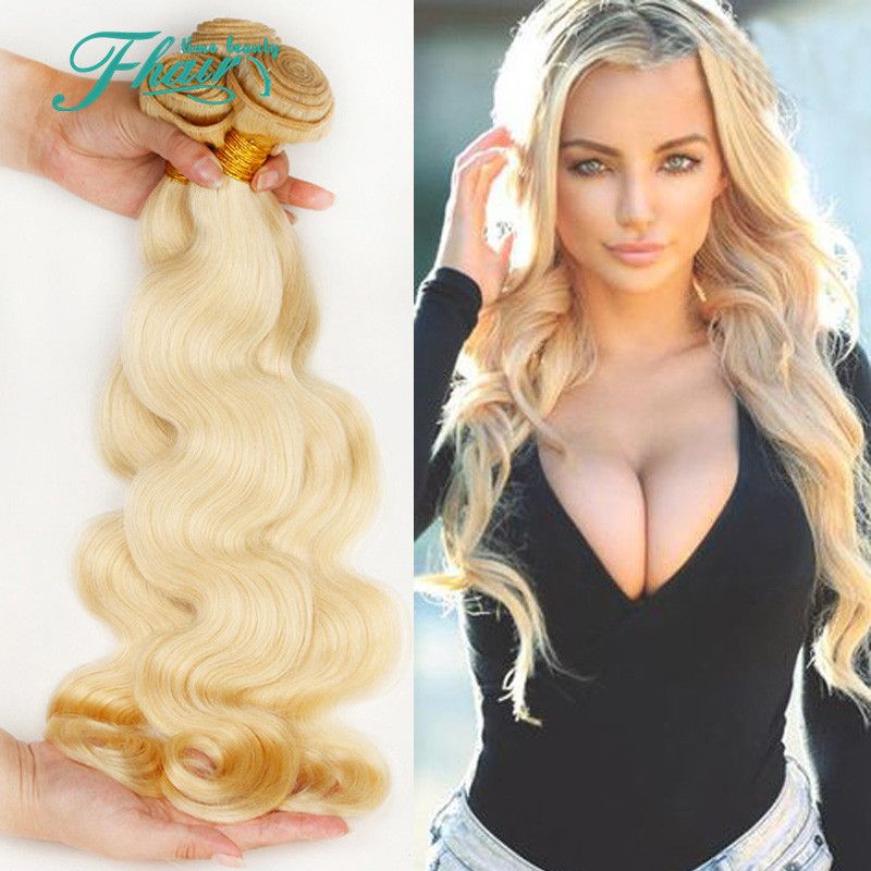 Grade 8a Color 613 Bleach Blonde Peruvian Hair Body Wave Eurasian