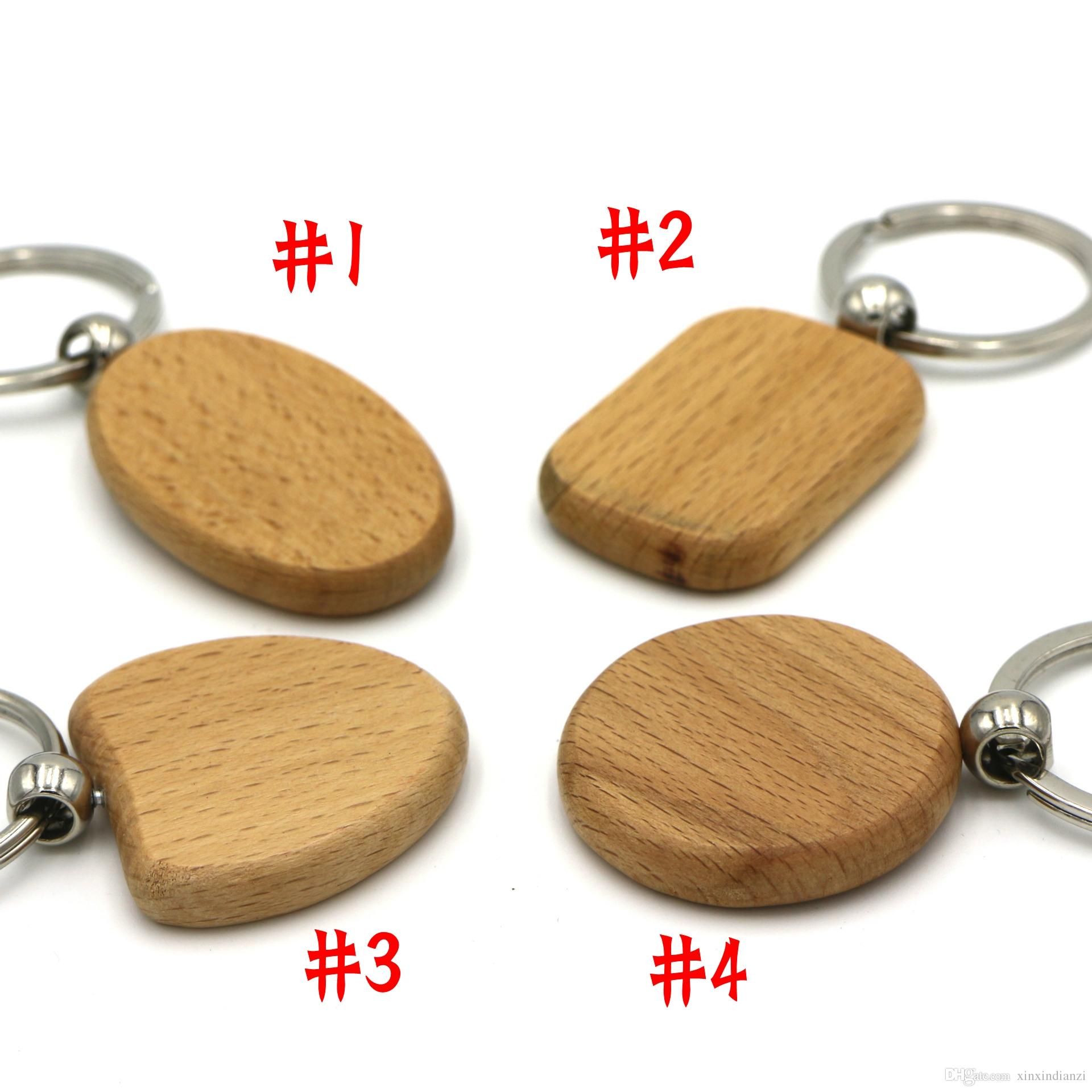 free dhl home decoration blank personalized wood keychains diy oem