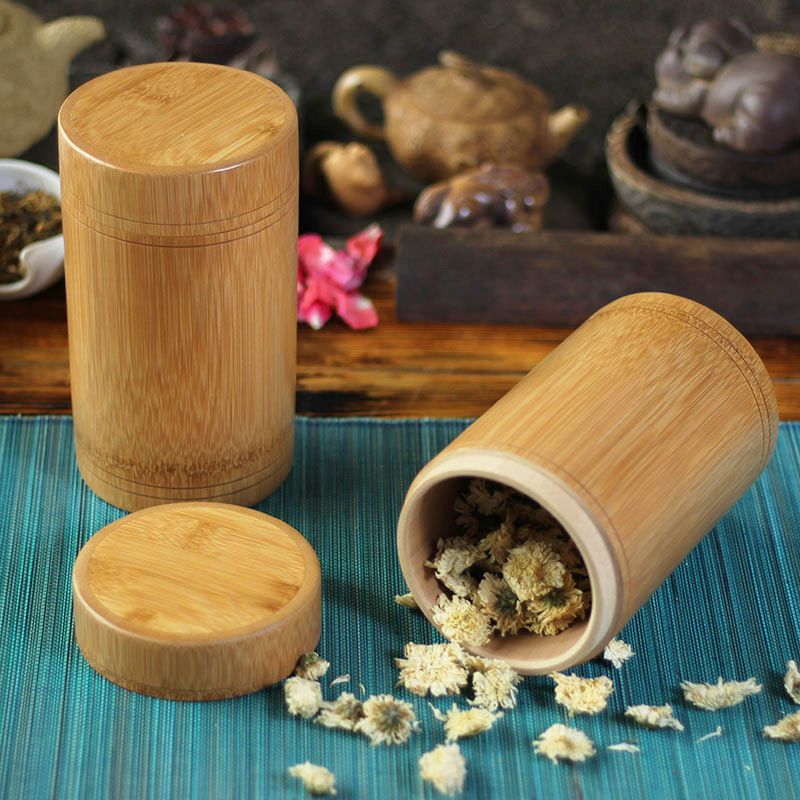 2020 Wholesale 9 Style Eco Friendly Tea Box Bamboo Storage Boxes, Chinese Handmade Tea Canister