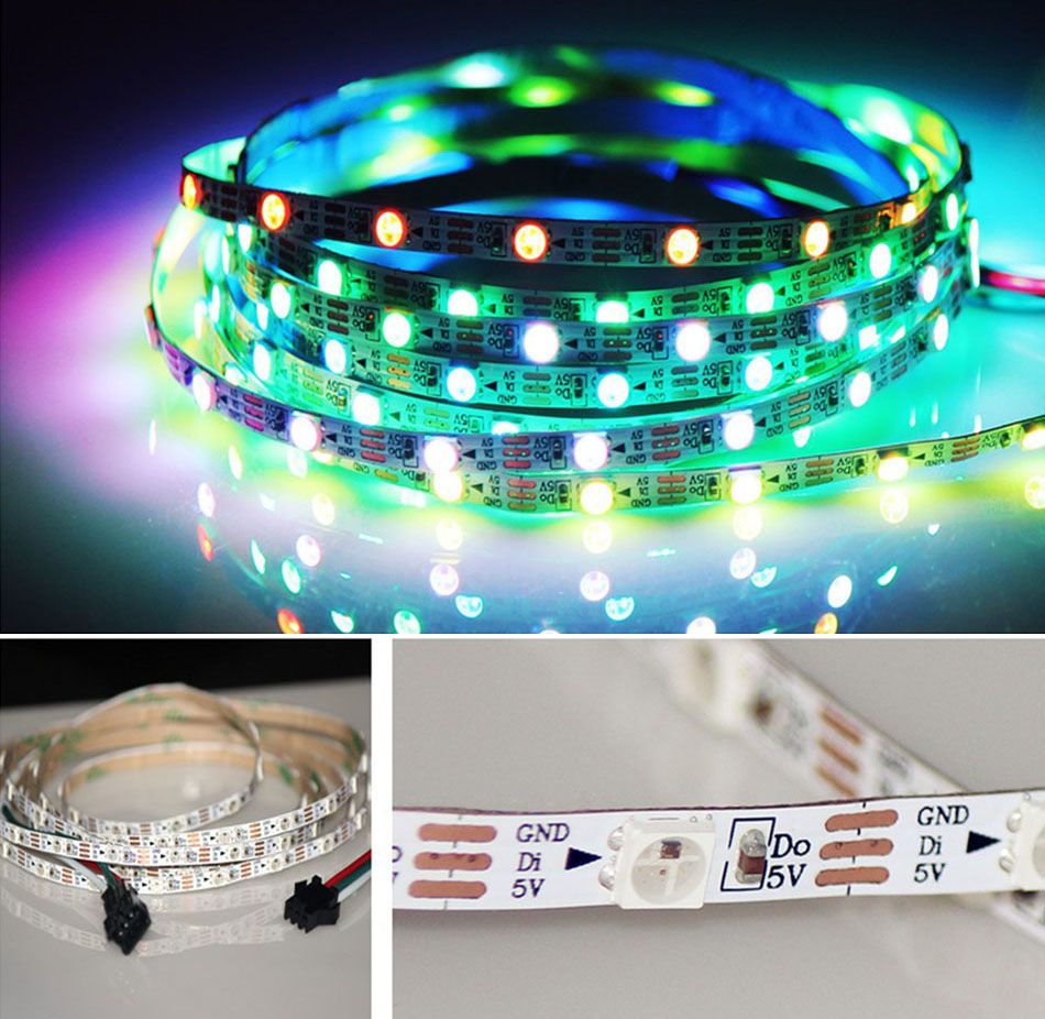 DC5V SK6812 IC LED Strips 3535 5050 RGB Led Pixel Strip 60LEDs/M 4mm