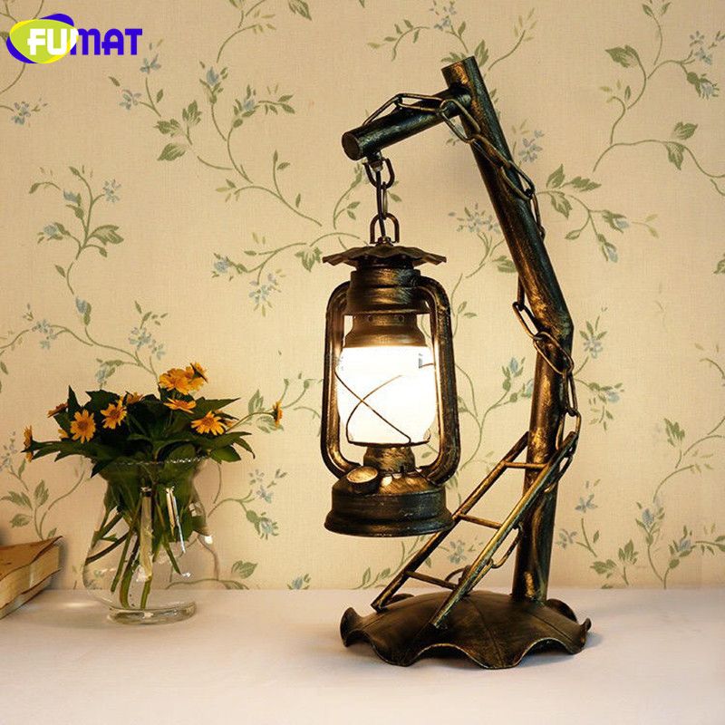 2018 Fumat Vintage Iron Kerosene Table Lamps Retro Metal Desk Lamp 2018 Fumat Vintage Iron Kerosene Table Lamps Retro Metal Desk Lamp Living Room Bedroom Abajur Decorative Study Lantern From Goods520