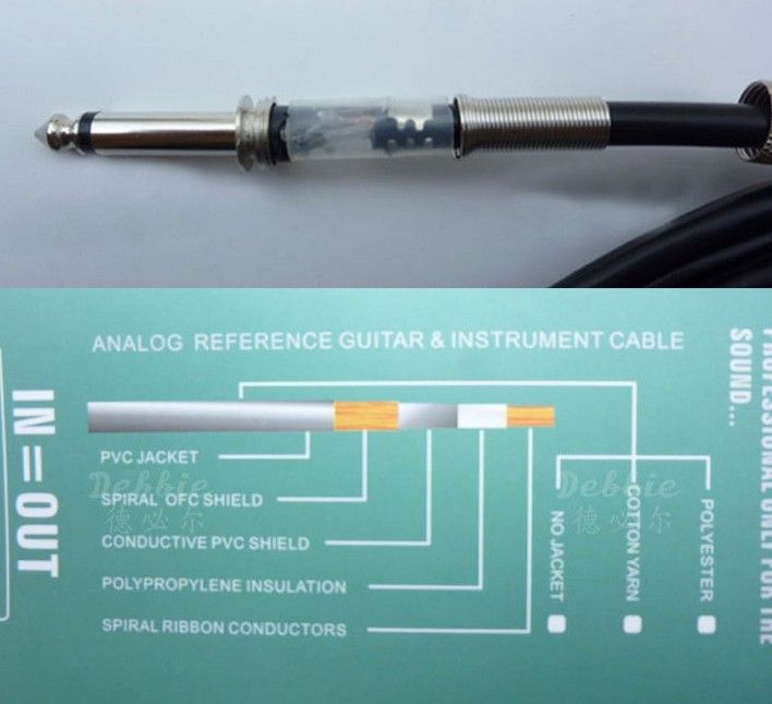 Alta Calidad 6 M Cable de Conexión Eléctrica Amplificador de Guitarra Cable Guitar Pedal Cable accesorios de guitarra instrumentos musicales partes