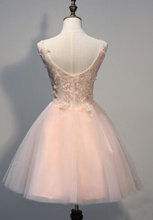 Vintage Short Blush Prom Dresses V Neck 