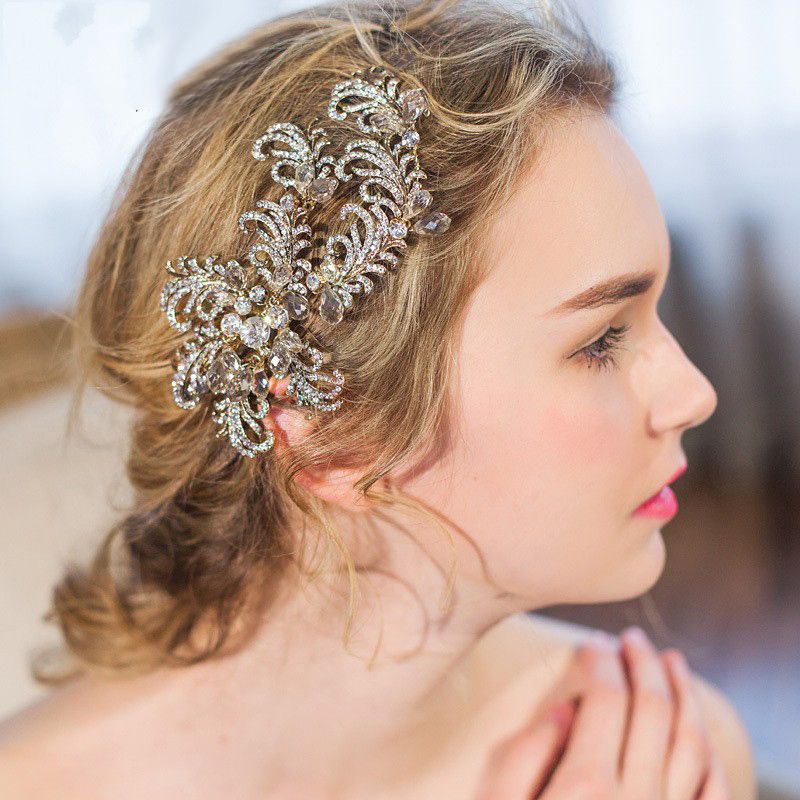 2019 Beijia Rhinestone Branch Hair Clip Barrettes Vintage Wedding