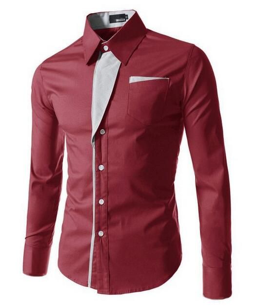 2020 New Stripe Color Business Casual Shirts Long Sleeved Men