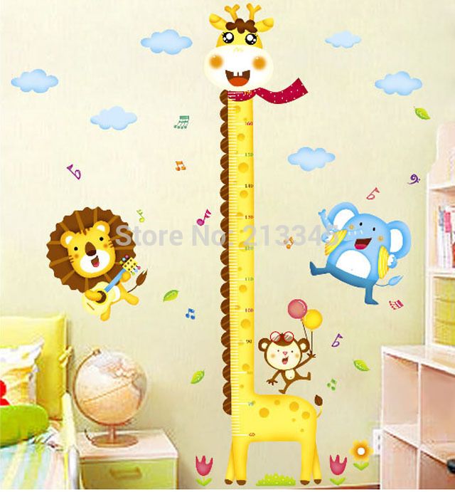 wholesale fundecor diy giraffe height chart measure wall stickers