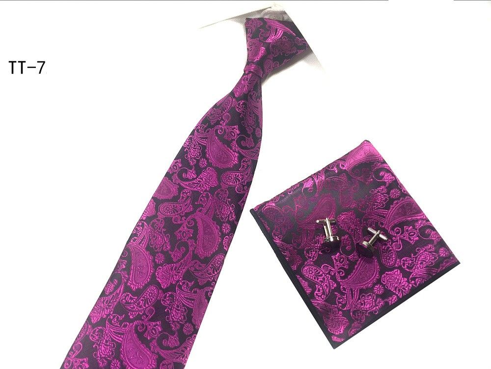 Laço de moda Grupo Gravata Handkerchief Cufflinks Poliéster quadrado de bolso 8cm de largura