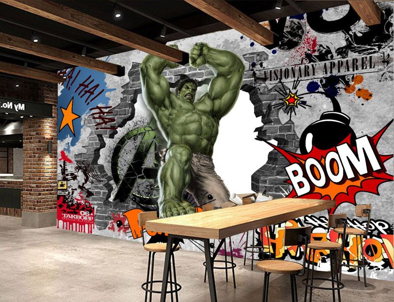 Compre Grafite De Parede Do Vintage Mural Avengers Papel De Parede Personalizado 3d Hulk Foto Papel De Parede Kid Quarto Hotel Papel De Parede Tv Fundo Revestimento De Parede Decoracao De Greenho