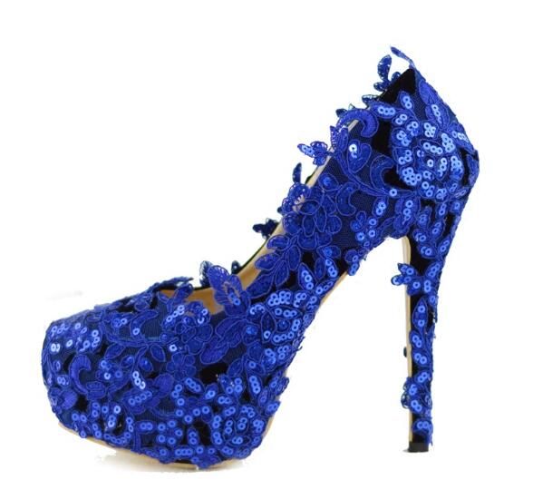 2018 Sapatos De Noiva Azul Royal Lace Apliques De Casamento Sapatos De  Salto Alto Bombas De Festa Do Baile De Finalistas Sapatos De Salto Alto  Saltos Formais De Flordaboutique, $263,63 | Pt.Dhgate.Com