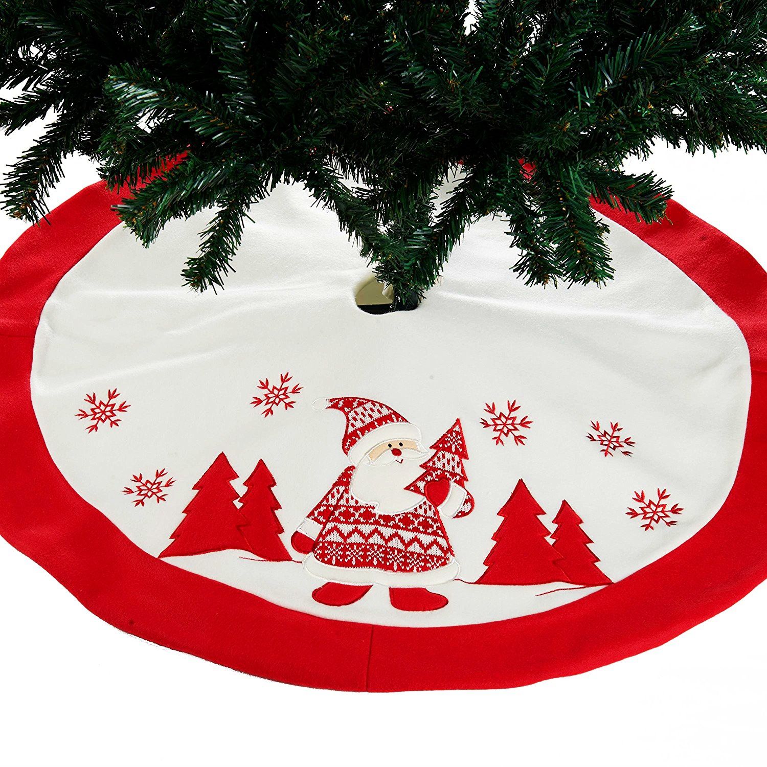 36inch 90cm High Quality Embroidered Christmas Tree Skirt Santa Claus Red White For Patry Home Hotel Decor Xmas Decorations Decoration 36inch 90cm High Quality Embroidered Christmas Tree Skirt Santa Claus Red White For Patry Home Hotel Decor Xmas Decorations Decoration