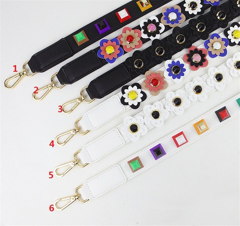 leather flower purse straps