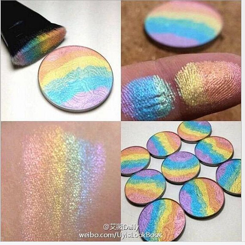 Nara Rainbow Highlighter Makeup Palette Powder Cosmetic Blusher Shimmer