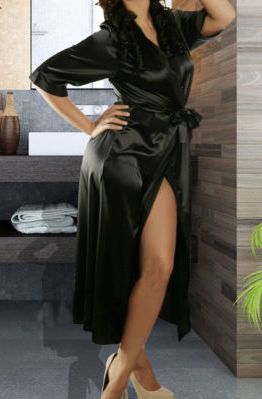 Wholesale-New Sexy SILK Stain Kimono Dressing Gown Bath Robe Babydoll Lingerie Nightdress
