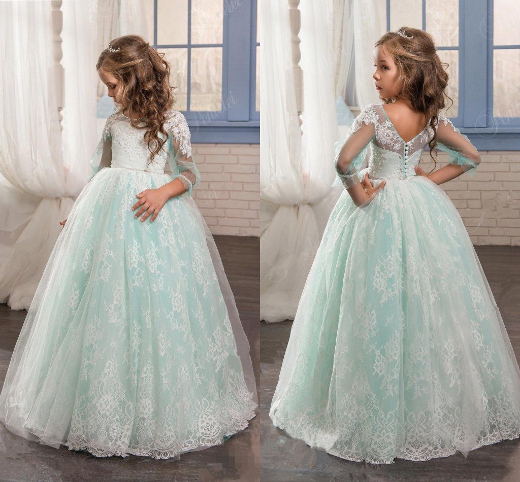 sage green little girl dresses