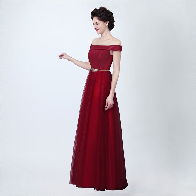 boat neck evening dresses