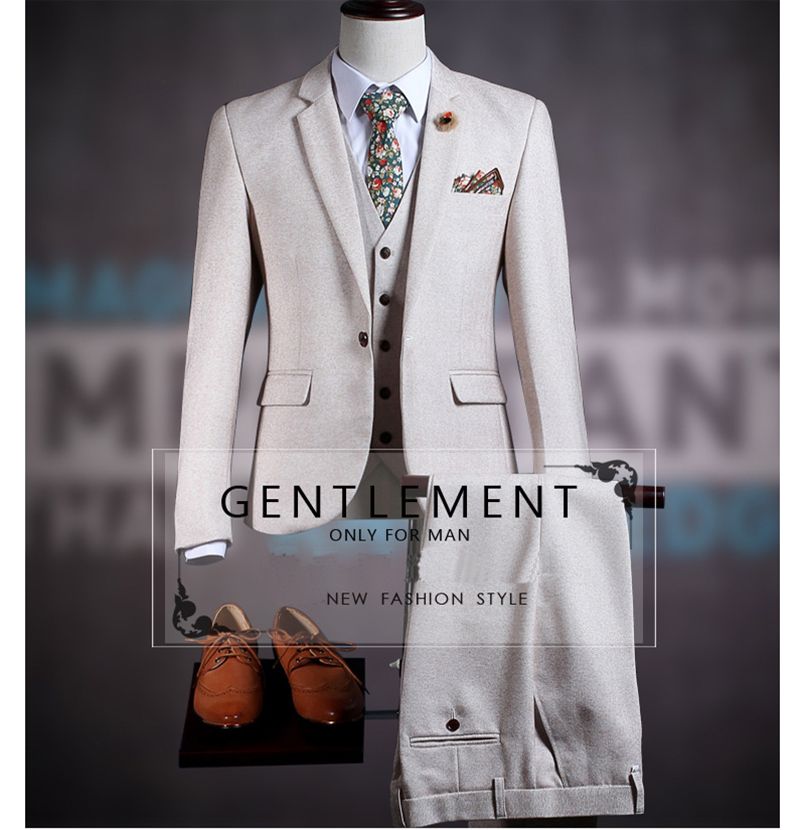 Großhandel 2018 New Style 3 Stück Mann Anzüge Weste Pant Coat Design