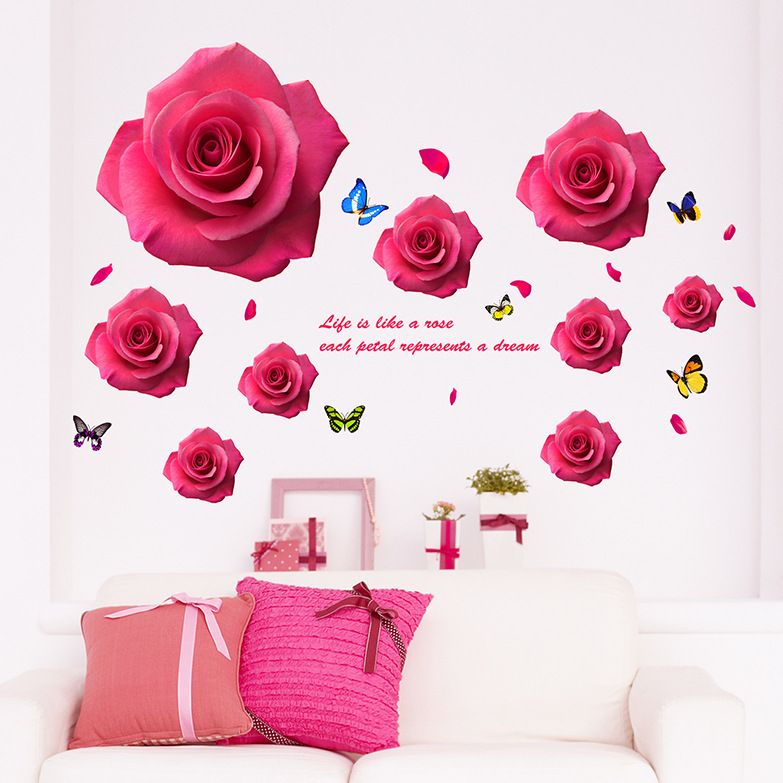 Pink Rose Petals Wall Stickers Life Is Like A Each