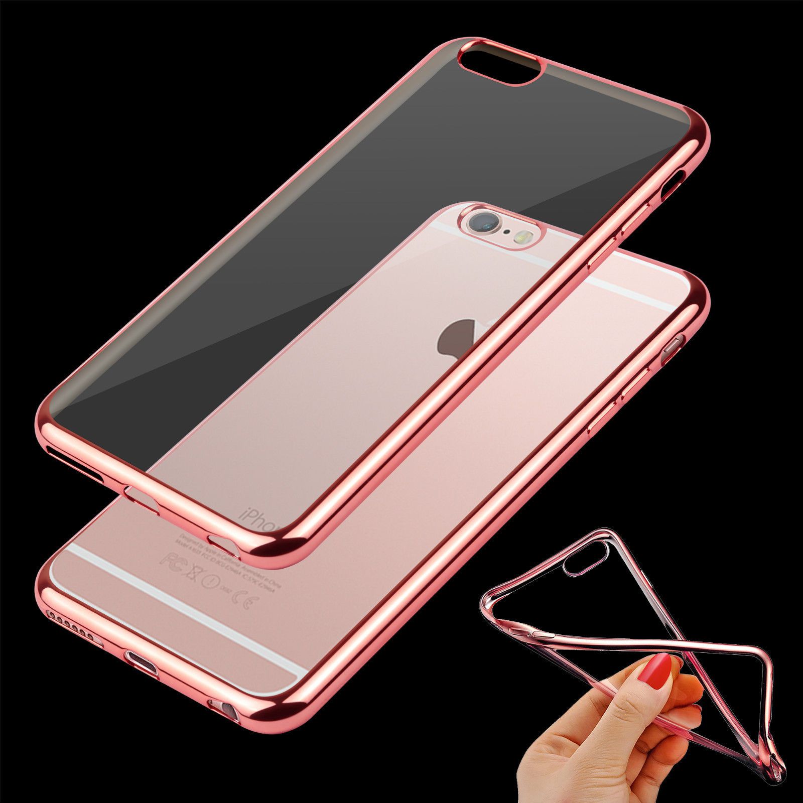 For IPhone 6 6S Metal Electroplated Case Ultra Thin TPU Gel Skin For IPhone 6 6S Metal Electroplated Case Ultra Thin TPU Gel Skin Transparent Clear Soft Phone Case Cover For Apple IPhone 6 Plus Electroplated Case IPhone 6