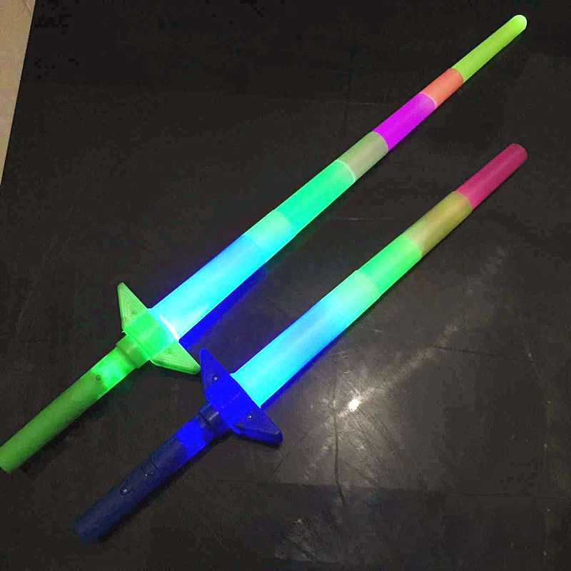 Telescopic LED Glow Stick Flash Light Toy Fluorescent Sword Concert Christmas Carnival Toys LED ...