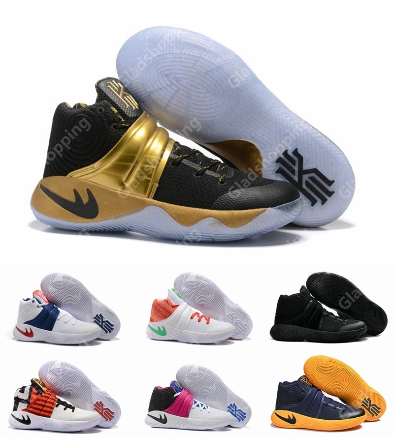 New Kyrie 2 Black Gold Champion Usa Triple Black Crossover Cavs Wolf Grey Kyrie Irving Women Men Basketball Shoes Sneakers Shaq Shoes Kd Basketball Shoes ...