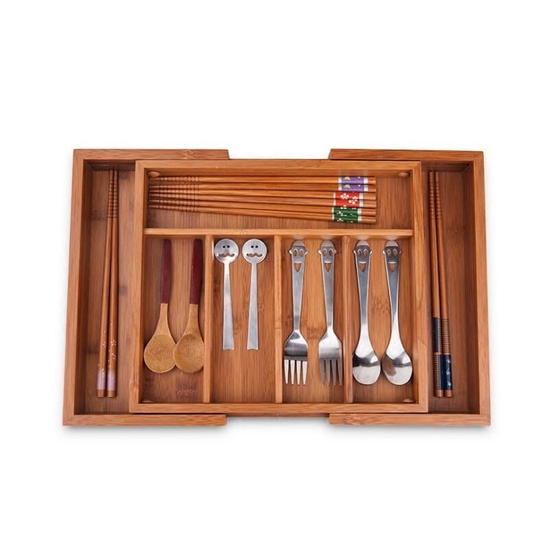 Compre Caja De Almacenamiento Ajustable De Bambu Para Miscelaneas