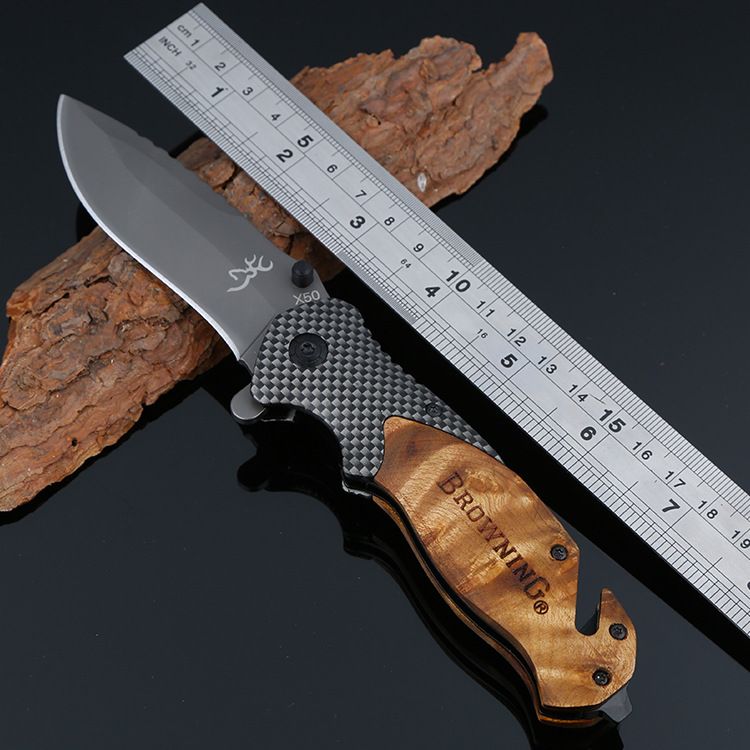 New Browning Knives X50 Tactical Folding Knives, Wood +Carbon Fiber