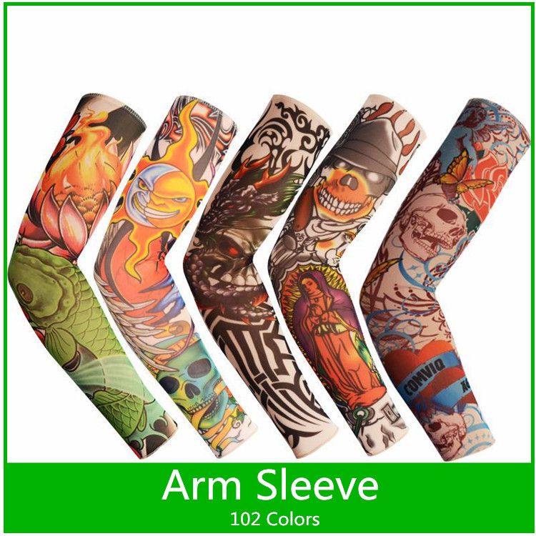 Fashion Arm Sleeves Tattoo Sleeves Flexible Wearing Outdoor Sports Nylon Cycling Baseball